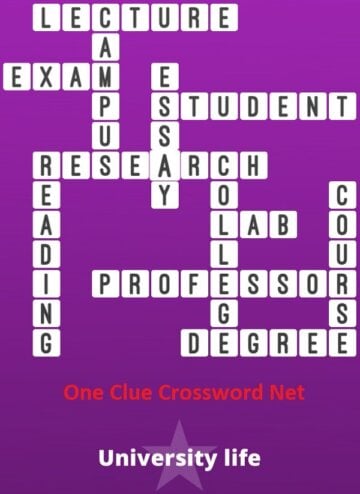 university essay crossword clue