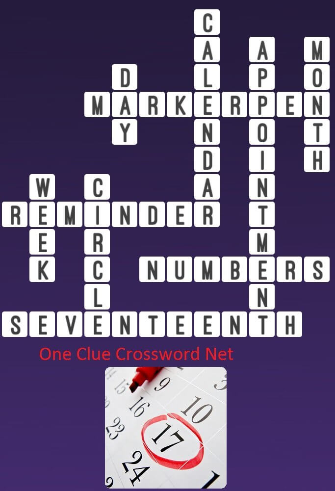 Calendar One Clue Crossword