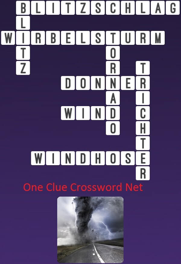 One Clue Crossword Tornado Antworten